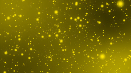  無数の光の玉が散らばっている背景素材（黄色）