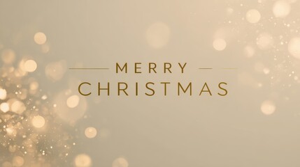 Elegant Merry Christmas greeting with bokeh lights and festive design