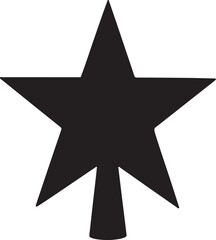 Christmas Tree Topper Star Silhouette Icon Design
