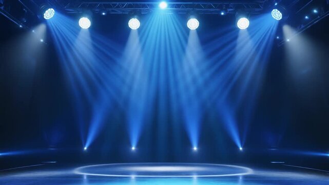 Dynamic Blue Stage Spotlights Background | 4K Seamless Loop for Live Events & Presentations