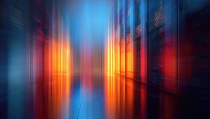 A vibrant, abstract digital composition with streaks of color creating an illusion of space