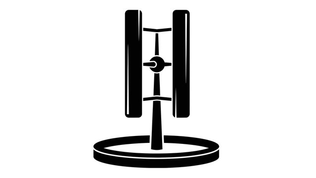 Black and white icon of a vertical axis wind turbine