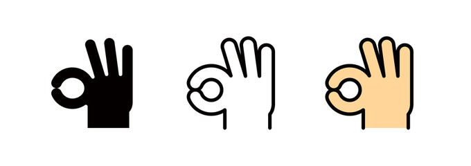 Obraz premium OK sign, hand icon representing YES or agreement