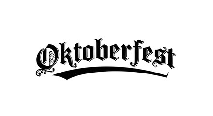 Oktoberfest text design vintage style lettering for festive celebrations isolated on white backgroun