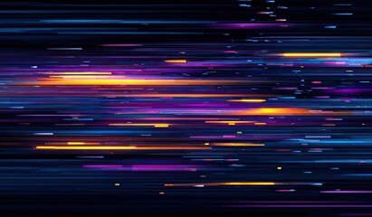 Colorful abstract artwork featuring horizontal streaks, creating a sense of speed and energy