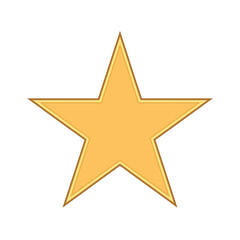 3D golden realistic star isolated on white background. Festive holiday icon. Celebration concept, metallic gold shape. Invitation mock up.