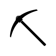 Pickaxe icon for mining, construction, hard work, and digging