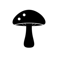 Mushroom icon silhouette black forest fungi toadstool symbol