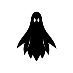 Spooky ghost icon illustration on white background for halloween