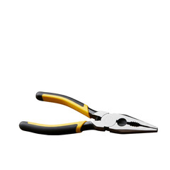 Obraz premium Close up of long nose pliers with yellow and black handles on a black background