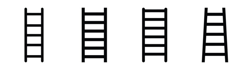 Set of vector career ladder icon. Business silhouette icons