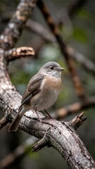 Obraz premium Charming Rufous Whistler Bird Perched on Branch in Nature