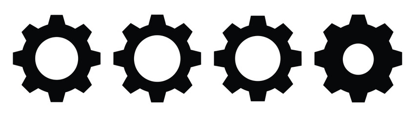 Set of vector settings cog icon. Business silhouette icons