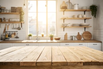 Wooden table and chairs in a home or restaurant interior
