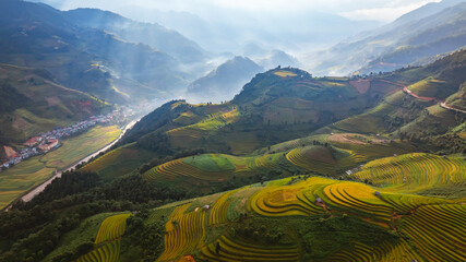 rice terraces in Mu Cang Chai, Vietnam