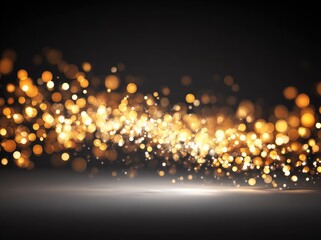 Golden bokeh lights on a dark background
