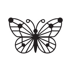 Geometric butterfly logo, abstract line art with connecting dots, Beauty/Cosmetic and beauty vector symbol, modern minimalist insect design.