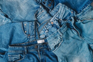A Vibrant Collection of Denim Jeans Showcasing Various Shades and Styles for Fashion Enthusiasts and Casual Wear Inspired Outfits