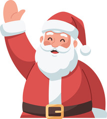 Santa Claus waving hello vector illustration for Christmas season greeting card or decoration
