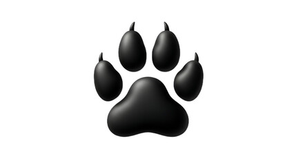 Obraz premium Isolated black paw print with claws on a black background showing animal footprint design art