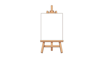 A blank canvas on a wooden easel, ready for painting.