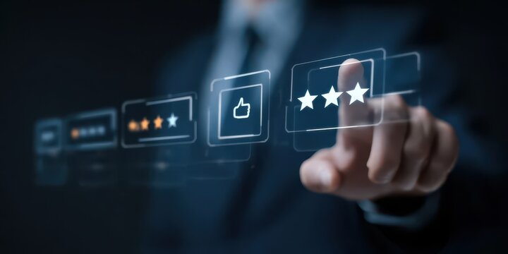 Satisfaction grows retention under a firm guarantee as every review collects honest feedback improving each rating with a bold thumb pointing up