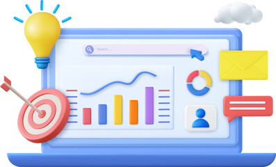 3d Financial report chart,