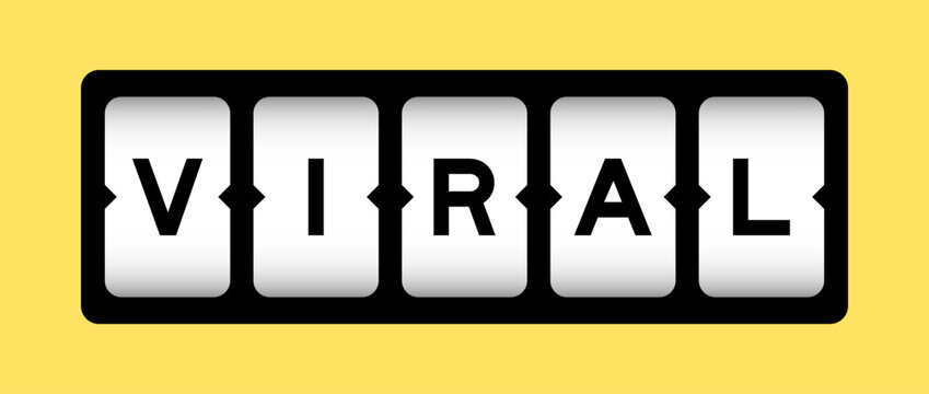 Black color in word viral on slot banner with yellow color background