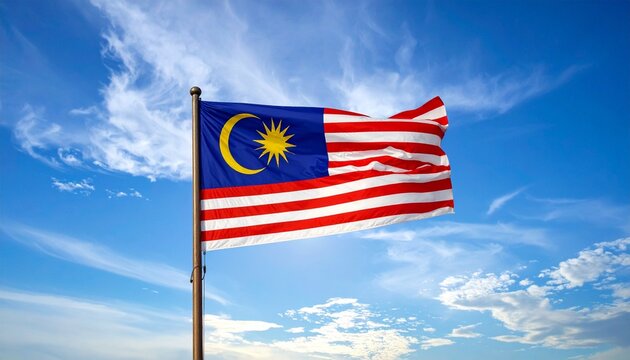 Malaysian Flag with Crescent and Star