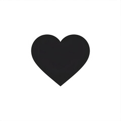 Fototapeta premium A Simple Heart: A minimalist representation of love, a singular black heart, conveying feelings of affection, care, and compassion. 