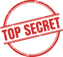 Red grunge rubber stamp with 'TOP SECRET' text diagonally across a white background, indicating classified information.