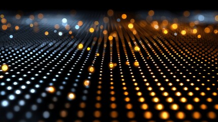 Fototapeta premium An abstract representation of illuminated dots on a dark background, creating a mesmerizing and dynamic pattern. Perfect for technology, digital art, and modern design themes.