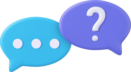 Naklejka premium 3d rendering faq icon,