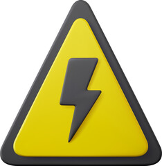3d High voltage icon, danger