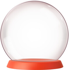 Obraz premium 3d Empty snow glass ball with red tray