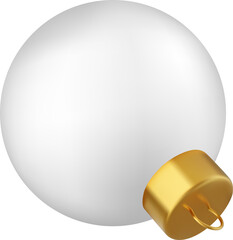 3d white Christmas ball