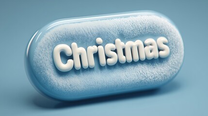 Winter holiday banner with bold 3D glossy "Christmas" headline