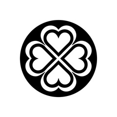 Four hearts arranged in a circular pattern on transparent background silhouette