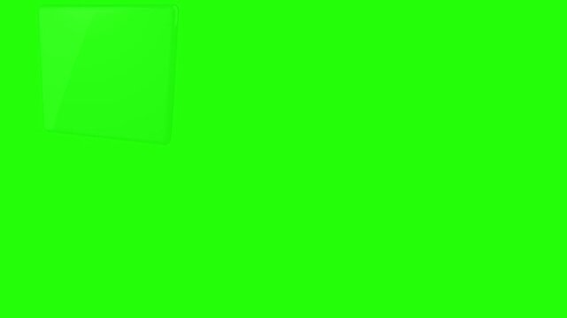 3D Cube Block Green Screen