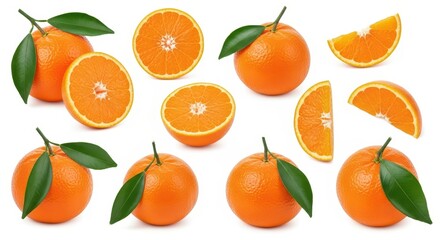 Vibrant collection of fresh oranges showcasing their natural texture and juicy segments
