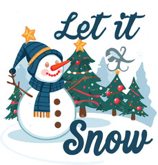 Cozy Winter Christmas T-Shirt Design EPS