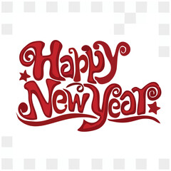 Happy New Year Typography Design