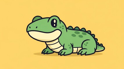 Obraz premium Playful cartoon crocodile with friendly expression and vibrant colors