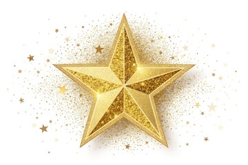 Obraz premium Shimmering Gold Star With Sparkling Effects and Glitter Details