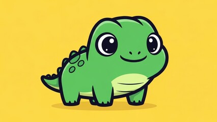 Fototapeta premium Adorable cartoon chameleon character with vibrant colors and playful design