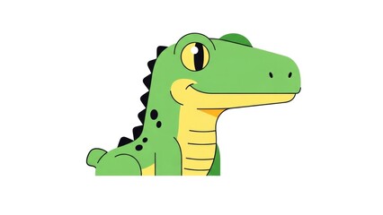 Fototapeta premium Cute Cartoon Crocodile Character with Friendly Expression and Bright Colors