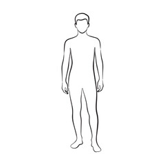 Man standing with a blank face and body is ready for your next project in design or fashion related industries
