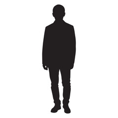 Striking silhouette of a person in a suit against a clean white backdrop for powerful visual storytelling