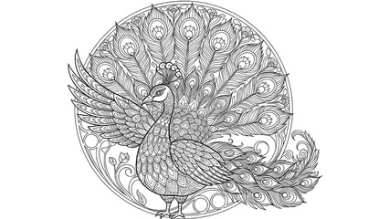 Hand drawn vector illustration of a vintage floral pattern egg with black leaf sketch design decoration