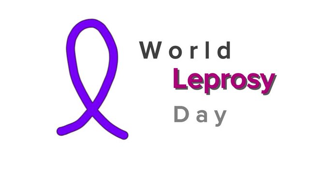 World Leprosy Day Awareness Ribbon and Text - Promoting Health and Solidarity